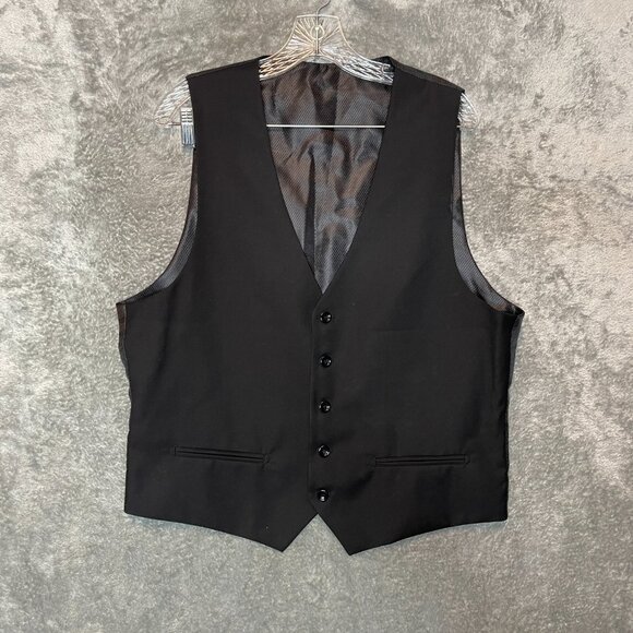 Men Formal Occasion Wedding Adjustable Suit Vest Waistcoat Black Solid 36 - Picture 1 of 10